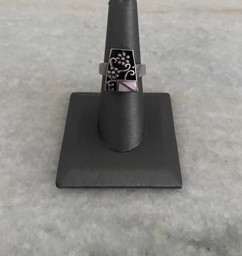 Beautiful Vintage Sterling Silver MOP Daisy Flower Vine Ring Sz 6.5