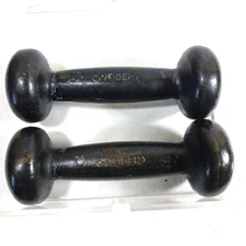 Vintage Weider 3 Lb Bun Head Dumbbell Pair 6 Lbs Total
