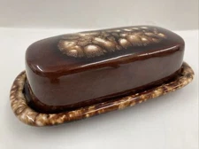 McCoy Mount Clemons 1967 Marked Brown Drip Covered Butter Dish