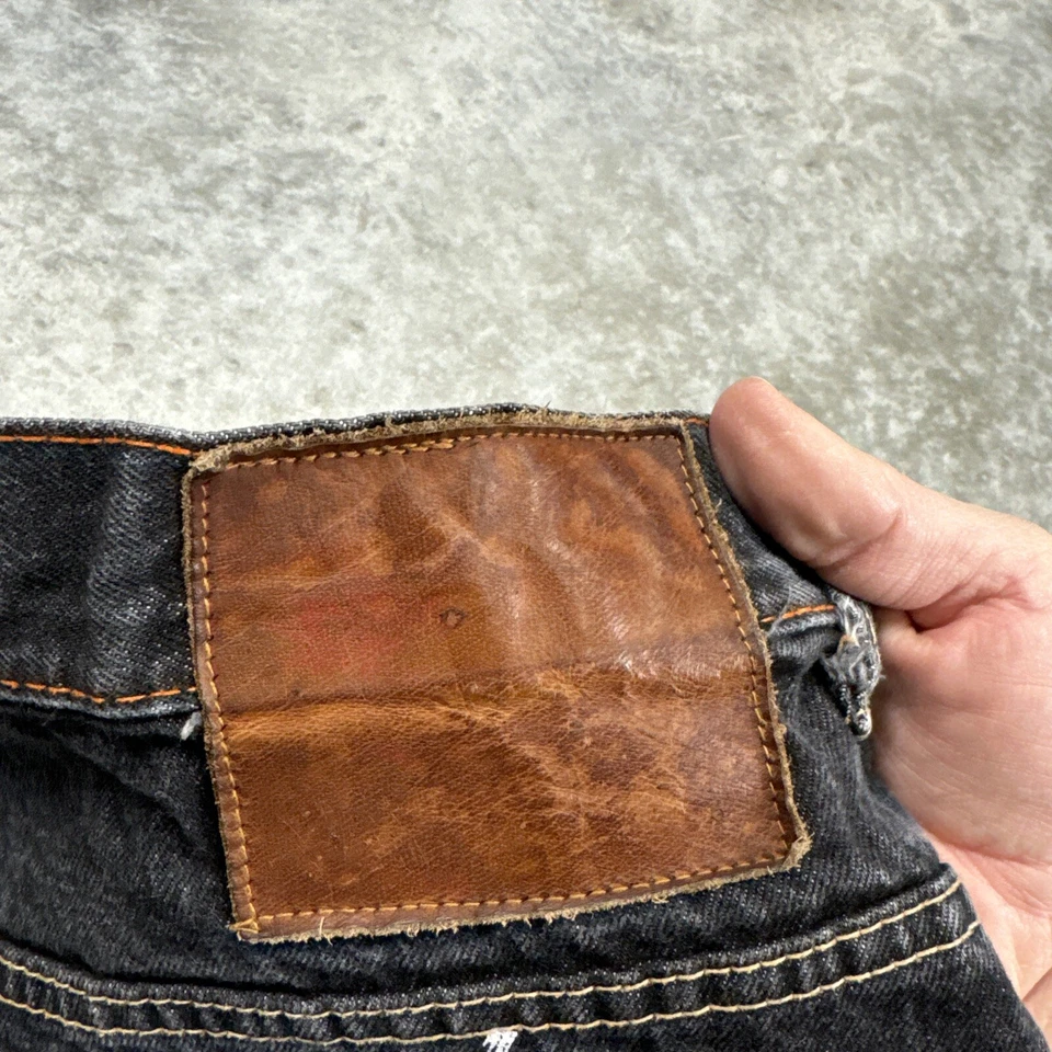 Vintage Ed Hardy Jeans Mens 40 Y2K Grunge Skulls Skater Wide Leg Baggy Black - Image 4 of 4