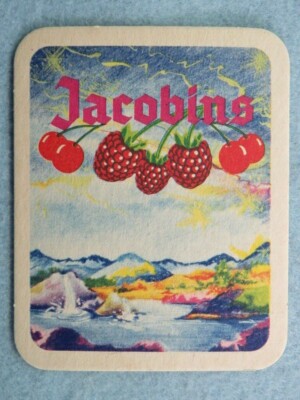 Beer Coaster ~ BOCKOR Brewery JACOBINS Kriek & Framboise Ale ~ Bellegem, Belgium