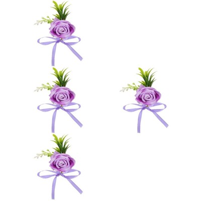  4 Pieces Ansteckblume Am Handgelenk Hochzeit Blumenarmband Brautjungfer