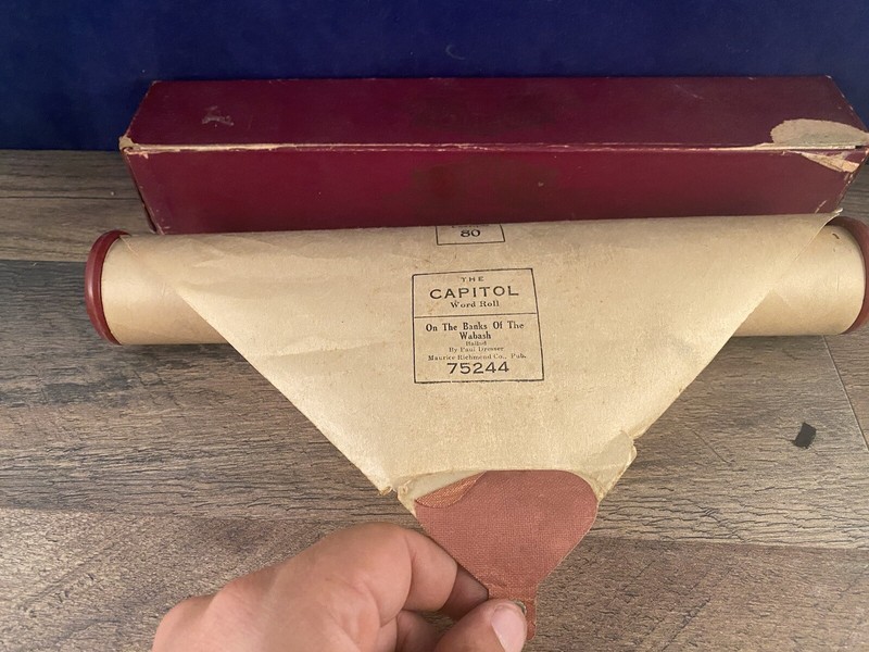 Capitol Player Piano Roll On The Banks Of The Wabash Ballad Paul Dresser
