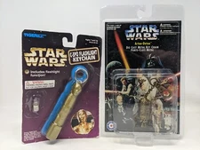 Star Wars Die Cast Key Chain: C-3PO & R2-D2 Artoo-Detoo ~ Flashlight NOS Sealed