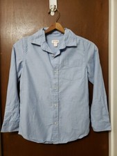 Cat Jack long sleeve blue button down shirt boys sz M 8/10 Blue