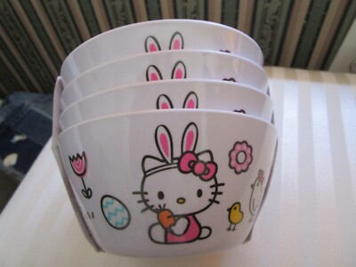 NEW HELLO KITTY 4 EASTER BOWL SET BY SANRIO  6 X 6
