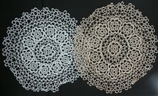 Centrino Modello Chiacchierino Bianco Ecrù 16 pollici 36 cm circa Uncinetto