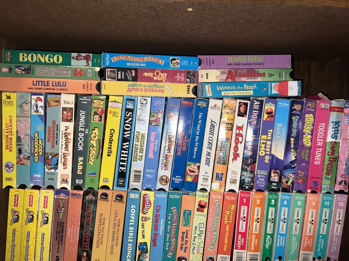 VARIOUS KIDS VHS 119 lot Black Diamond Disney Movies, Blues