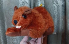 Vintage Etone Jersey City NJ Stuffed Beaver 16" Polystyrene Foam Rare Korea 