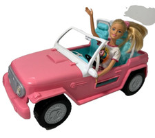Barbie Doll and Pink Jeep  Vehicle Bundle  Mattel