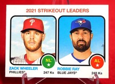 Zack Wheeler & Robbie Ray Strikeout Leaders Topps 2022 Baseball Card #61
