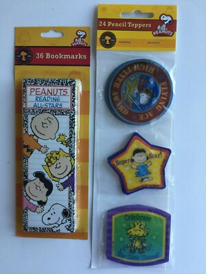 Eureka Peanuts Lenticular Pencil Toppers (24) Reading All-Stars Bookmarks  (36)