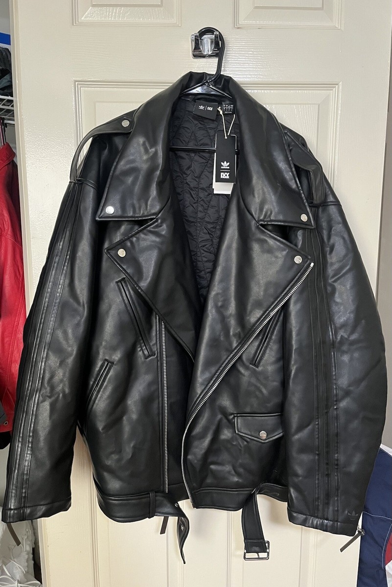 Adidas Ivy Park Noir Black Leather Jacket | eBay