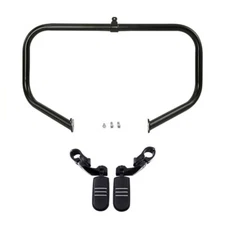 Black Highway Engine Guard Crash Bar Footpegs Fit For Harley Street Glide 09-24