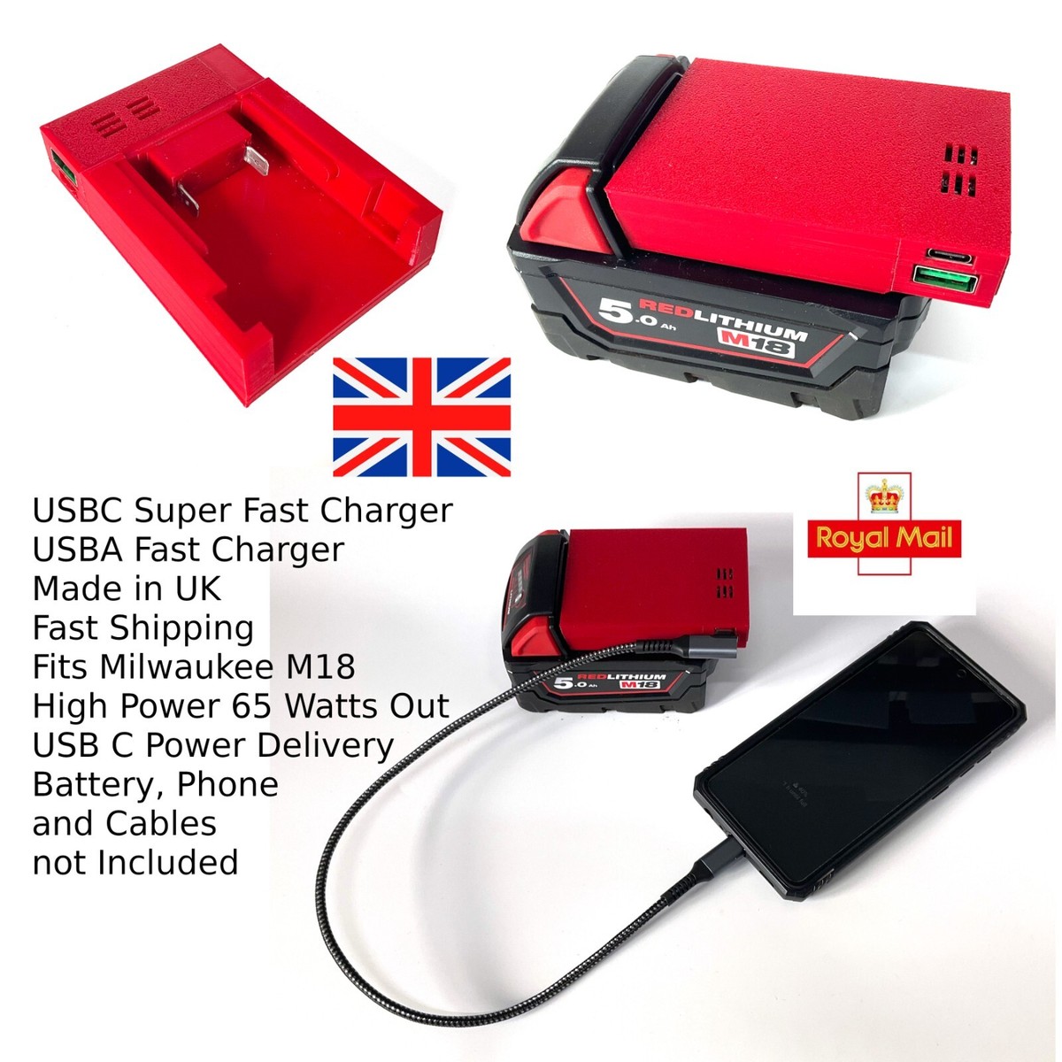 Milwaukee Redlithium Usb Charger Milwaukee Battery Cell Phone