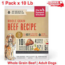 The Honest Kitchen Dehydrated Whole Grain Beef Dog Food, All Breeds, 10 lbs.