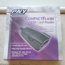 PNY Technologies Compact Flash USB Card Reader Accepts Type I/II Cards NOS 2001