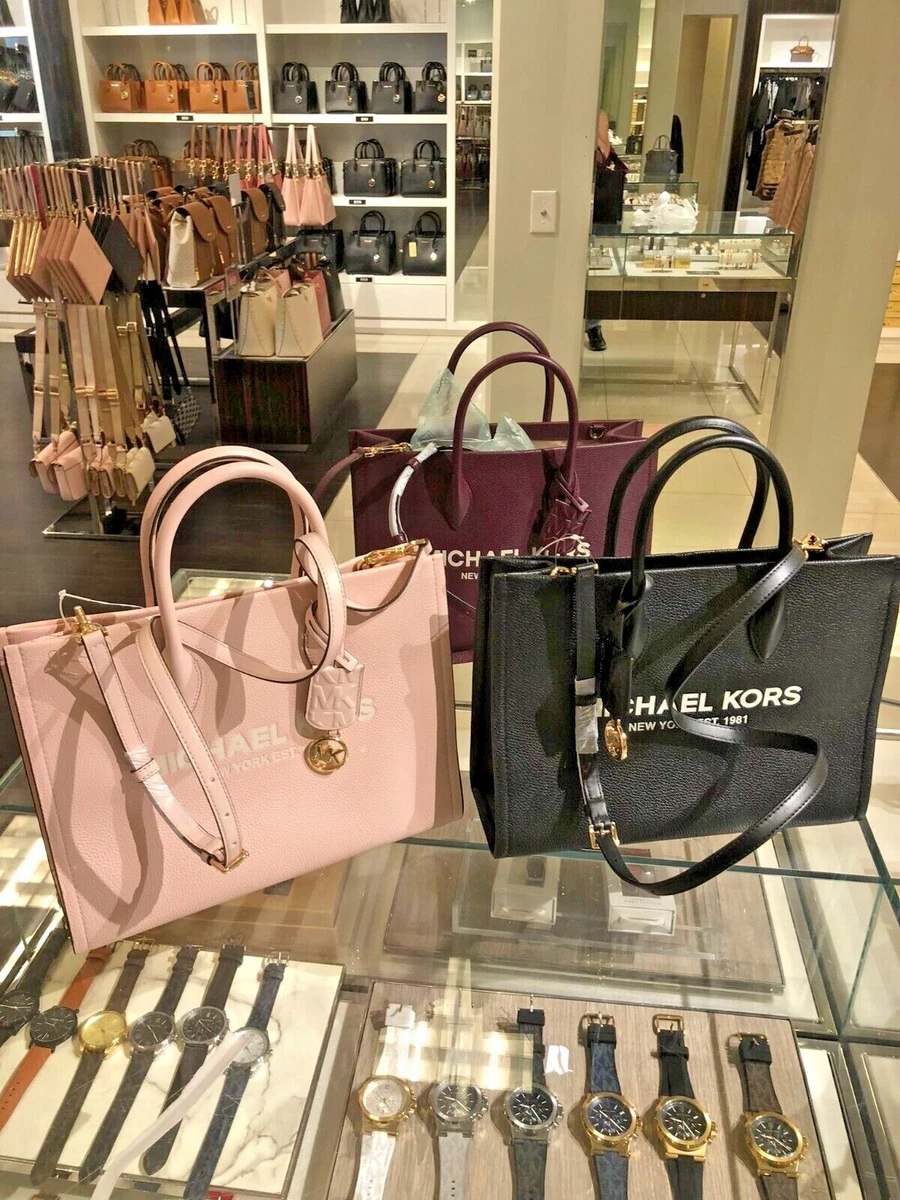 Michael Kors Bags | Michael Kors Mk Mirella Medium Pebbled Leather Tote Bag | Color: Gold/Pink | Size: Os | Shoeflipper's Closet