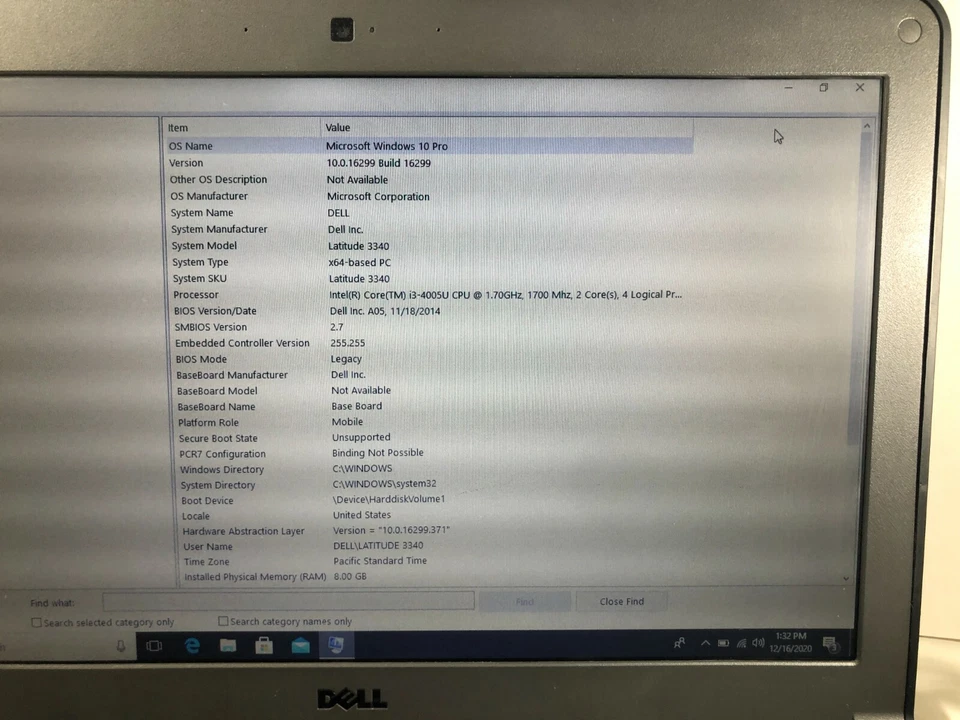 Dell Laptop 3340 500GB 8GB RAM i3-4005U HDMI Windows 10 Pro Webcam Zoom Ready - Image 2 of 4