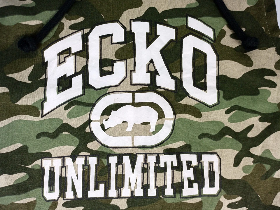 Ecko Unltd Sudadera con Capucha Sin Mangas Niños Talla 8 Camisa Camuflada Pullover Militar Foto 3 de 4