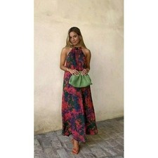 NUOVO CON ETICHETTE_ZARA SS23 S ABITO MIDI DONNA STAMPATO PERLINE MULTICOLORE | 6895/061