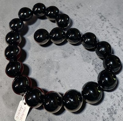 Smooth Round Black Agate Onyx Gemstone Beads Jewelry Making US 3/4  16  Strand