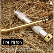Brass Piston Fire Starter Portable Air Compression Fire Tube Survival Tool