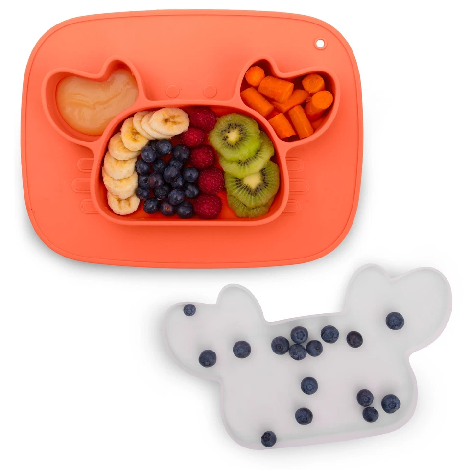 RICOKIDS Kinderteller Teller Babyteller aus Silikon Deckel Krabbe BPA-frei - Bild 4 von 4