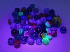 Vintage Marble Lot Of 51 Uranium Cadmium Mixed Glow Black Light