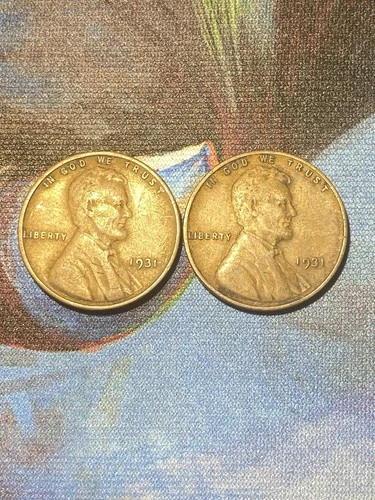 (2x) 1931 P Lincoln Wheat Cent F - VF