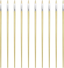 Filbert Artist Paint Brush 10 Piece Set Medium Stiff Pure Hog Bristle Extra Long