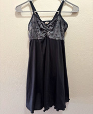 Black Sequin Slip Lace Dress Sz SA Dance Cami Sleepwear Nightgown Costume