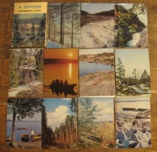 12 Russian Post Card PC North ern Snow Land Karelia Photo Seasons Nature Soviet