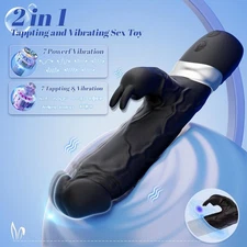 Rabbit Vibrator Real Dildo G-Spot Clit Massager Sex Toys for Women Masturbator