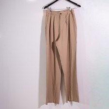 Reformation Mason High Waisted Pleated Straight Leg Trouser Pants Brown Beige 4