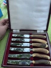 Cooper Brothers & Sons Stainless Sheffield England Bone Handle Steak Knives (6) 