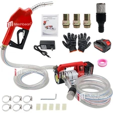 Diesel Transfer Pump 21V 12GPM Fuel Transfer Pump 4.0Ah Battery Fuel Nozzle Hose