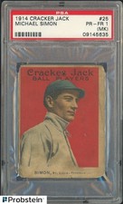 1914 E145 Cracker Jack #25 Michael Simon St. Louis Terriers PSA 1 (MK)