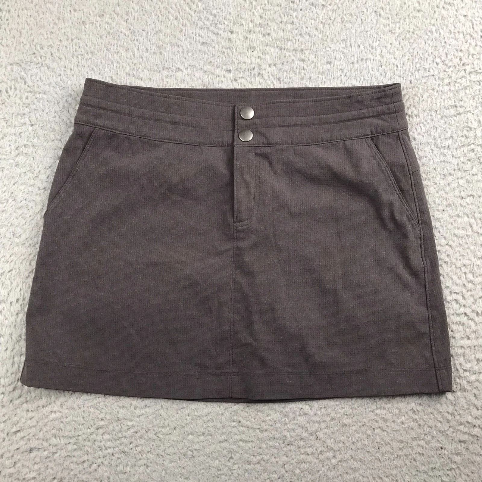 PrAna Celesta Hybrid Stretch Skort Womens 4 Gray Lined Skirt Hiking Camping