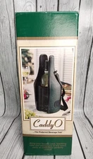 Caddy O Wine Bottle Carrier Zip Tote Cooler Chill Black w/ Bottle Opener New