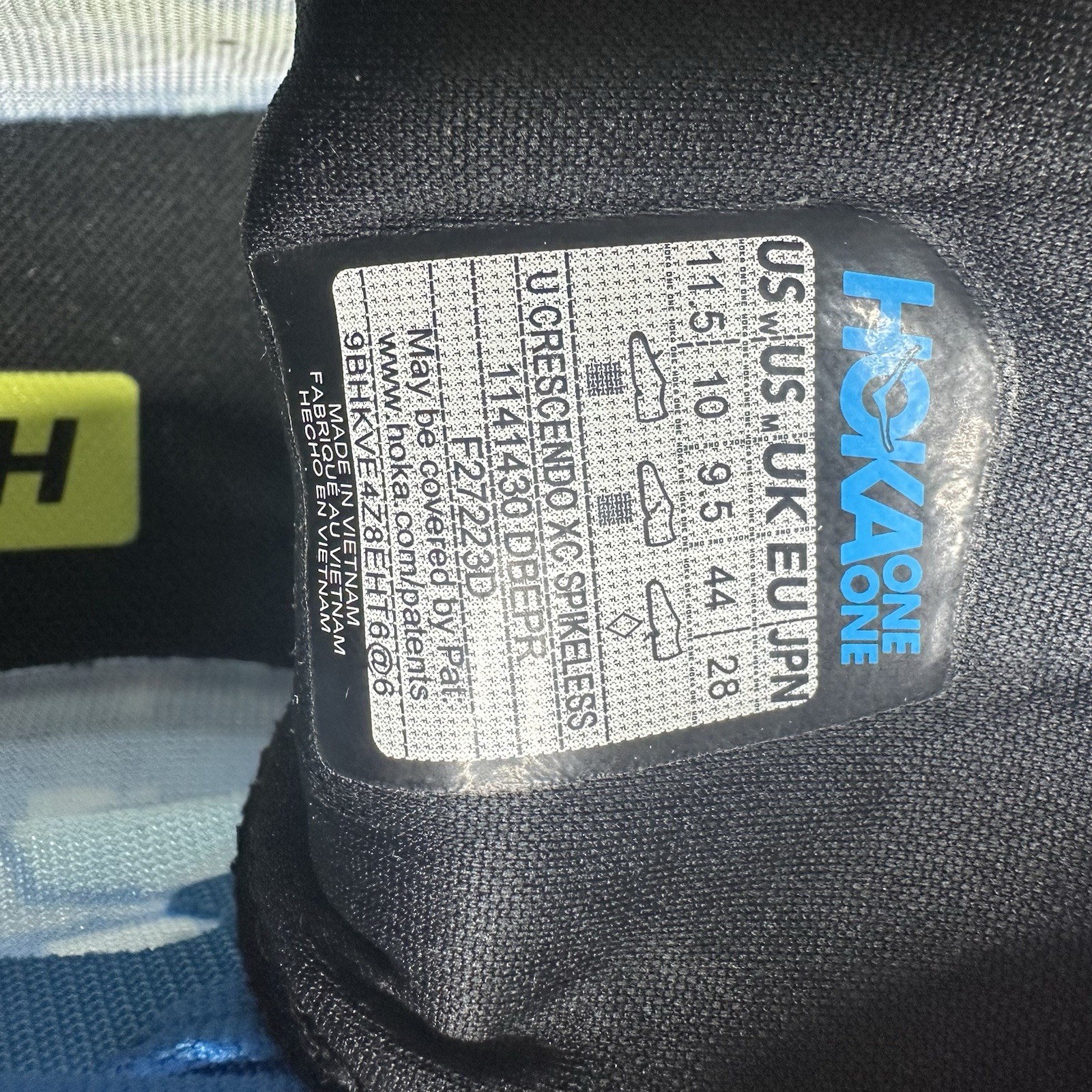 Hoka One One Crescendo XC Mens Size 10 Blue Yellow Trail Running Spikeless Shoes thumbnail 13