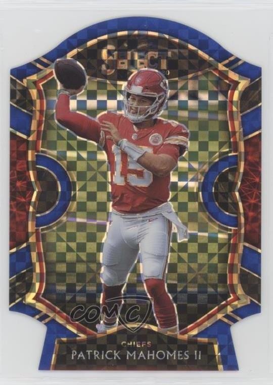 2020 Panini Select Concourse Blue Prizm Die-Cut Patrick Mahomes II #2 1i3m