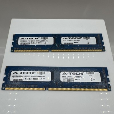 A-Tech 8GB (2x4GB) PC3-10600 DDR3-1333MHz ECC 2rx8 1.5v 6521 AA 5514 L/H445/V