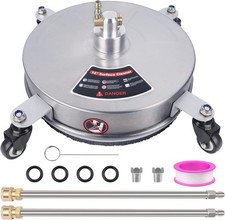 Biswing 14" Pressure Washer Surface Cleaner 4 Wheels Stainless Steel 4000 PSI