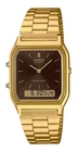 Casio Vintage Analog Digital Brown Dial Gold Tone AQ-230GA-5A Unisex Watch