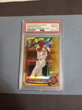 2022 Bowman Chrome Jordan Walker Prospect Yellow Refractor 21/75 PSA 10 Gem Mint