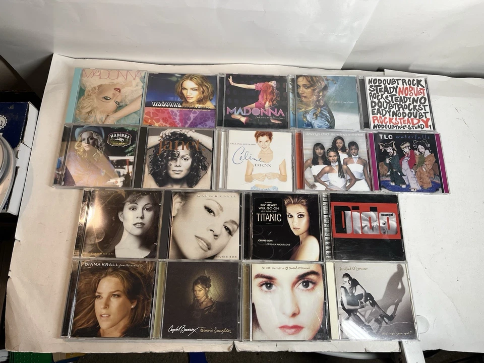 2000s 18 CD Lot Female Women Artists Madonna Mariah Carey Celine Dion TLC Foto 3 de 4