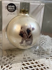 “Hana Deka Club” Bulldog Puppy 2.5” Round Glass Ball Ornament By Yoneo Noritake
