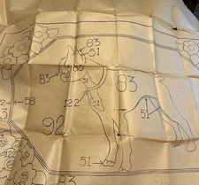 1940’s Wonder Art Hooked Rug Boston Terrier Paper Pattern Dog 24X36 #363 READ!