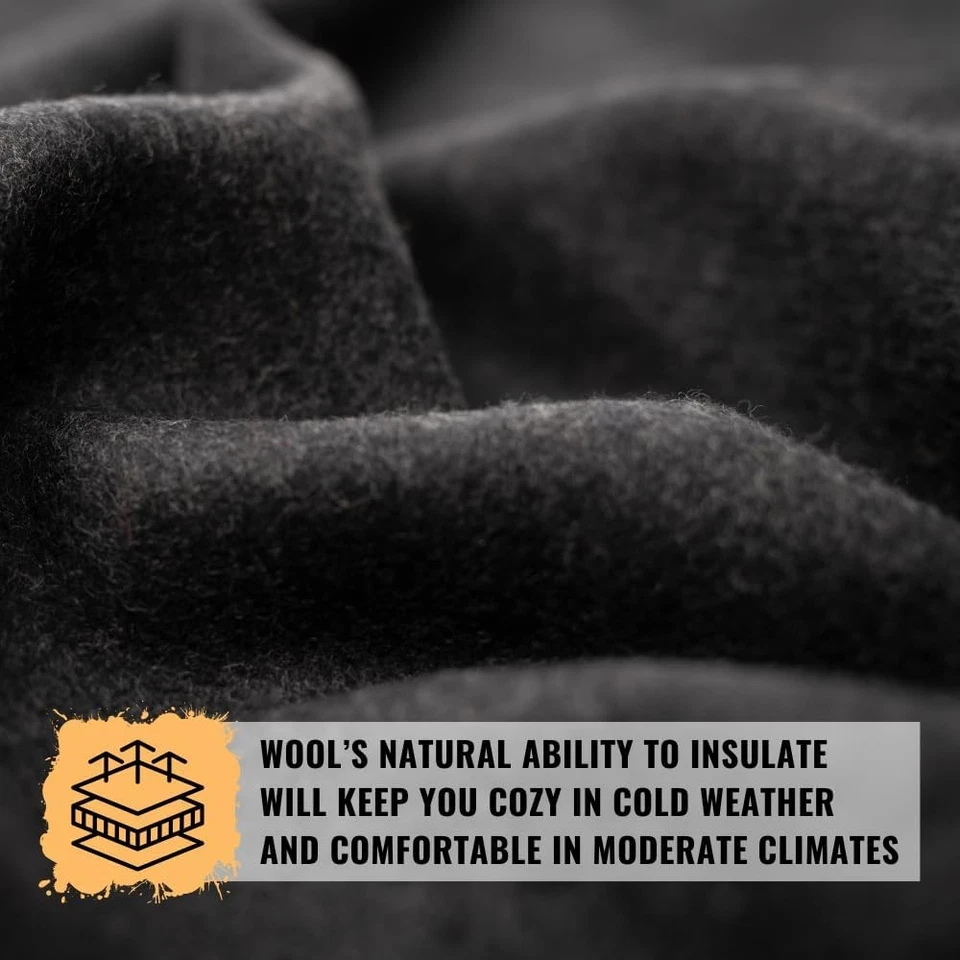 Manta Arcturus Standard Co Lana - Suave, Doble, Gris Carbón  Foto 3 de 4